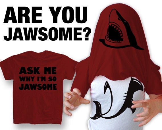 New "Ask Me Why I'm So Jawsome" Unisex T-shirt With Tank Top Shark Body Under Shirt for Birthday, Party, Mens, Womens, Children,Youth XS-2xl