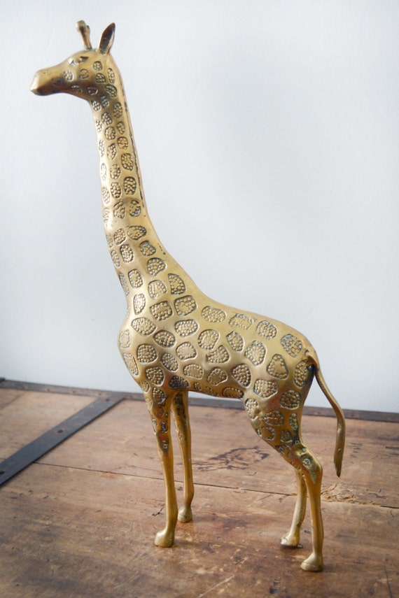 Tall Brass Giraffe Statue Vintage Brass Giraffe Figurine