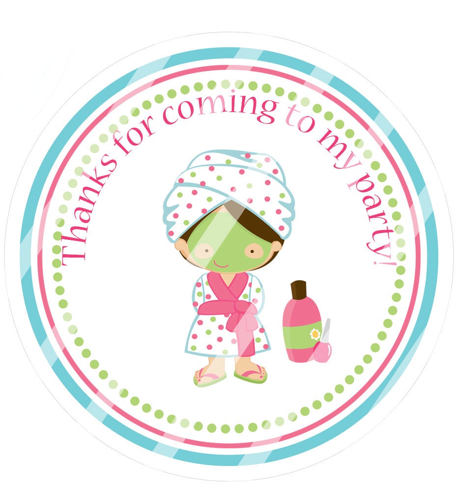 Instant Download Printable Spa Party Favor Tags