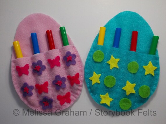 Felt Easter Egg Shaped Marker Crayon Holder