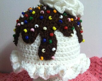 Ice Cream Sundae Beanie ~ Newborn to Adult Sizes