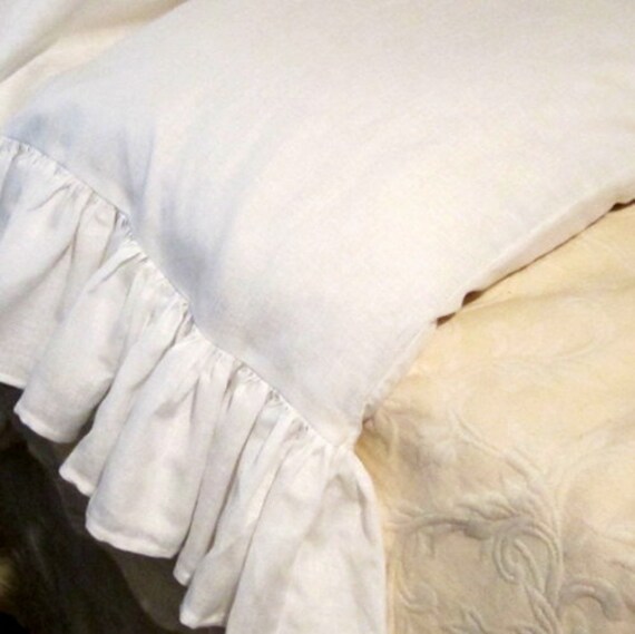 Linen Standard Ruffled Pillow Case
