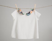 toddler floral peter pan collar top, white knit, size 12 months to 5t