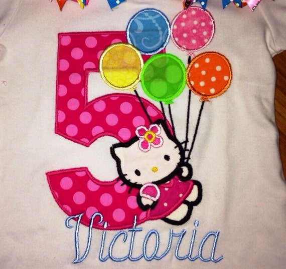 Hello kitty birthday shirt by Gracynsbowtique on Etsy