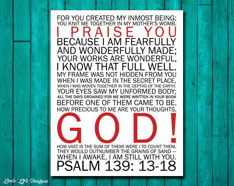 Christian Wall Art. Children's Home Decor. Psalm