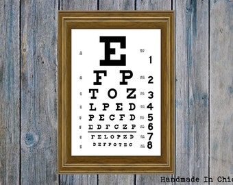 popular items for snellen eye chart on etsy