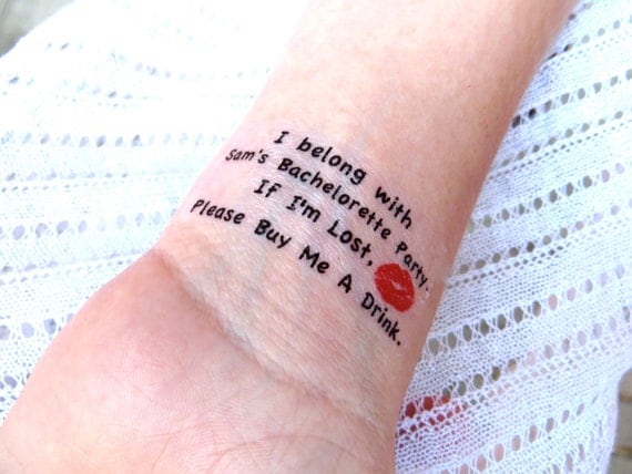 SALE Bachelorette Party Temporary Tattoo  As seen on Lauren Conrad 