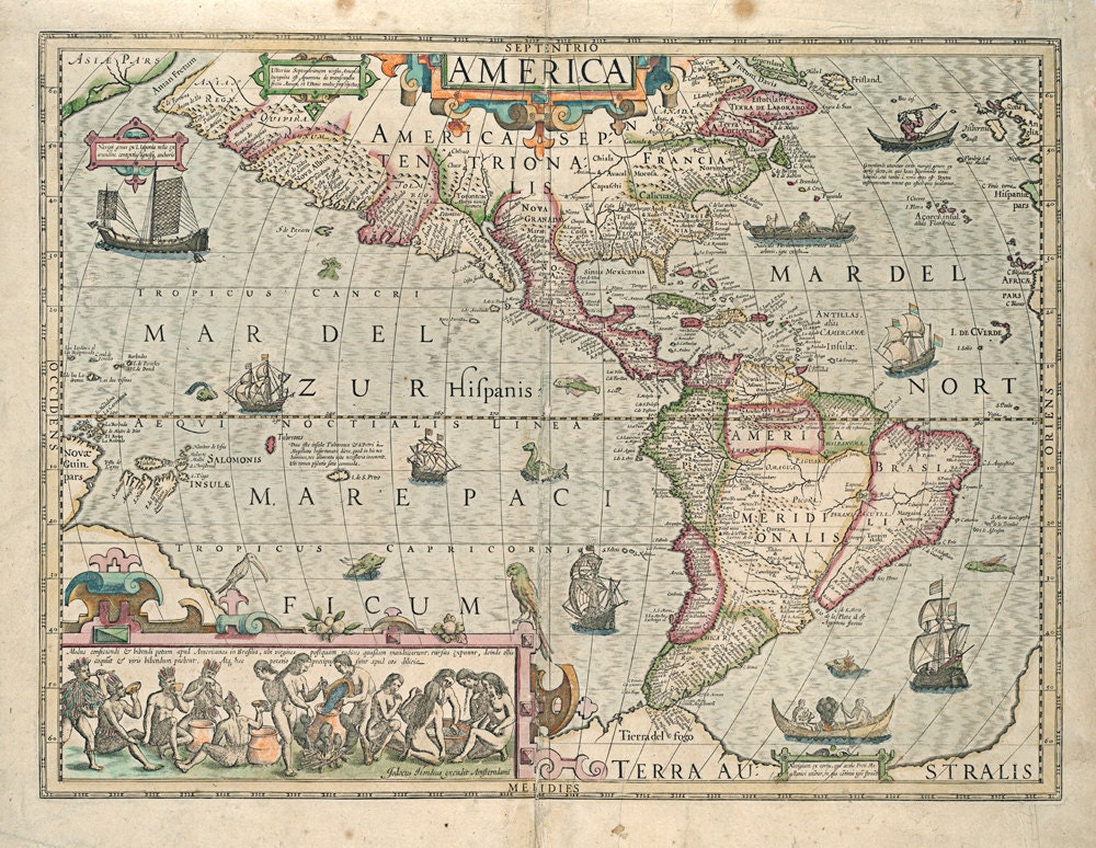 Map Of America Jodocus Hondius 1609