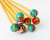 Peace Fleece Hand Painted Wooden Knitting Needles - 14" Approx 35cm - 4mm