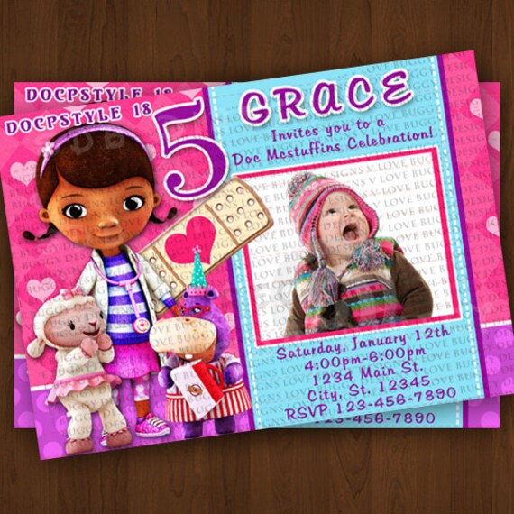 Doc Mcstuffins Invitations Doc Mcstuffins by lovebuggydesigns