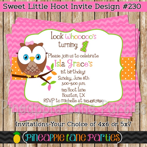 Little Hoot- Digital Owl Birthday Invitation-Girls-DIY-Print Your Own-Fall