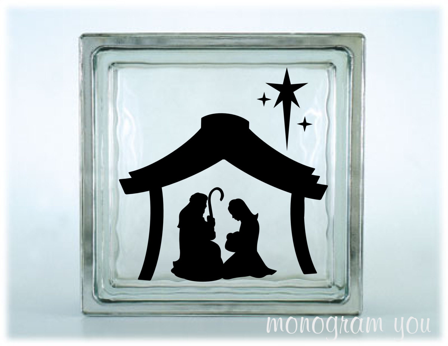 Christmas Glass Block Decal Christmas Nativity Scene Vinyl