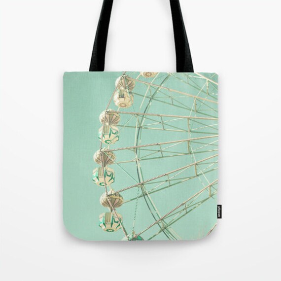 Bag, Canvas tote, large tote, market tote, lunch tote, ferris wheel ...