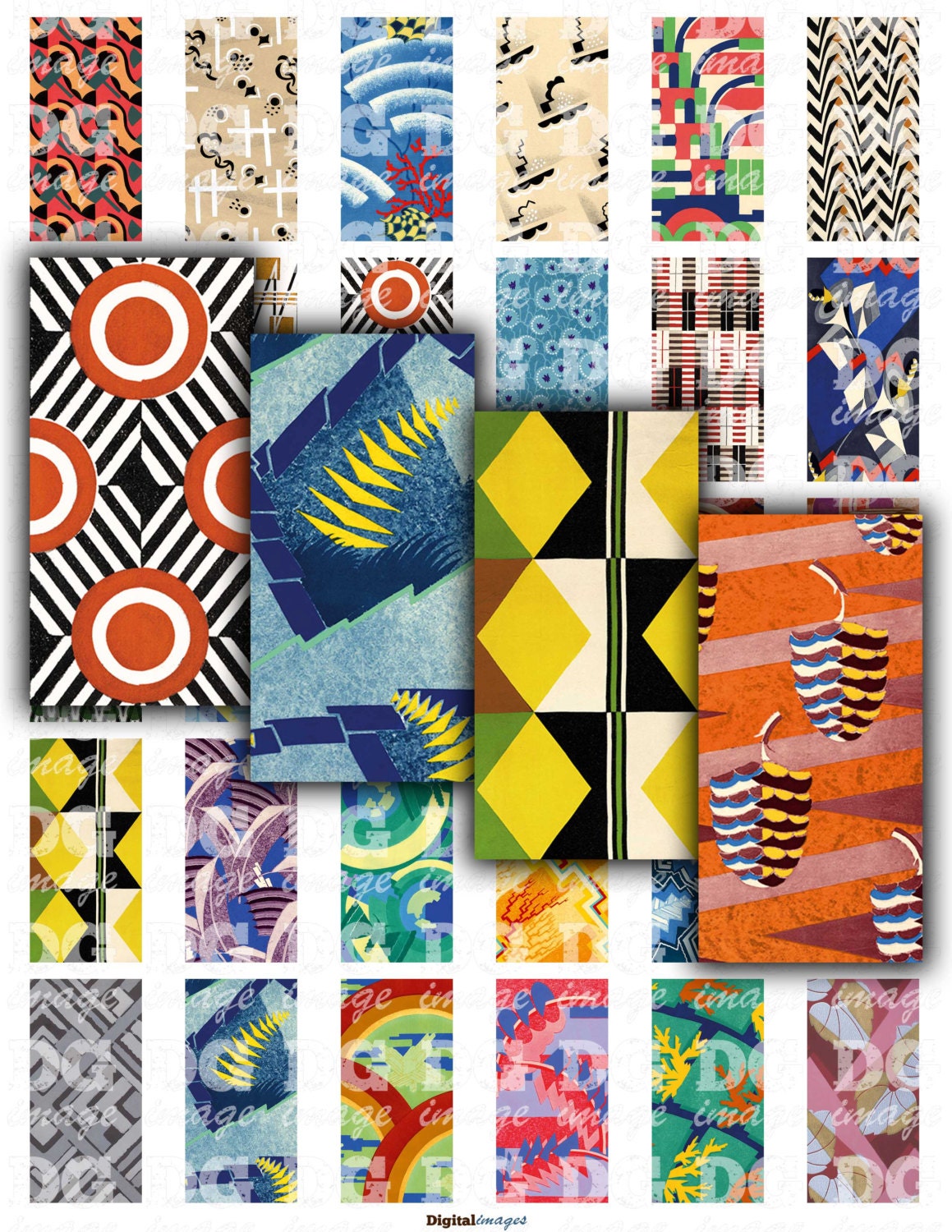 Download 1x2 Domino Art Deco Design Vol.2, Digital Collage Sheet ...