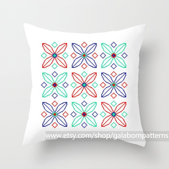 PDF Counted cross stitch pattern for pillow cover Large