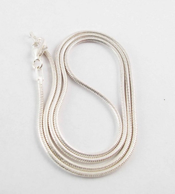 Silver Chain 20 inch 1.55 mm Round Sterling Silver Snake