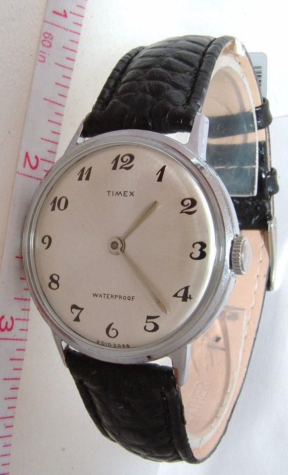 Vintage Mens 1968 Timex Wind Up Watch Silver Color With New