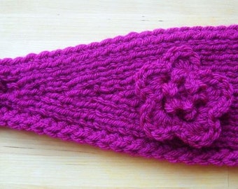 Knitting Pattern Headband With Crochet Flower Headwrap