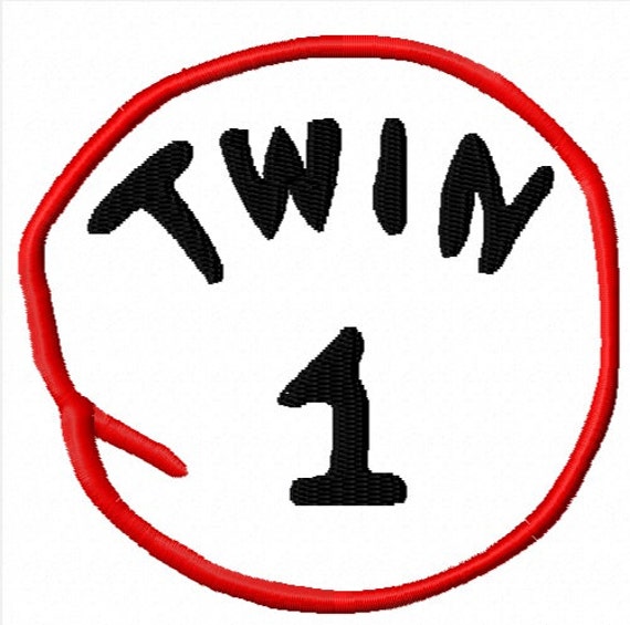 Items similar to Twin 1, Twin 2 Embroidery Design- INSTANT DOWNLOAD on Etsy