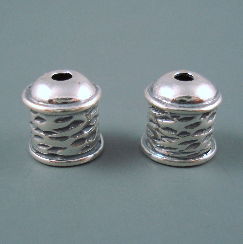 6MM End Cap Two Sterling Silver Caps For Viking Knit