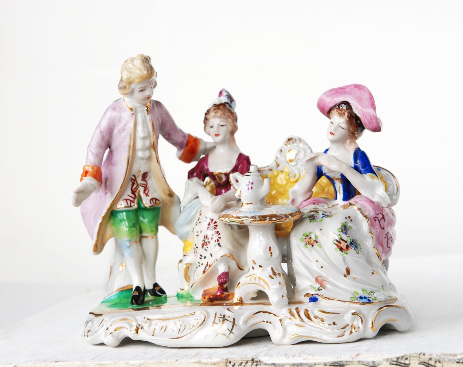 It's Tea time Vintage handpainted ceramic figurines