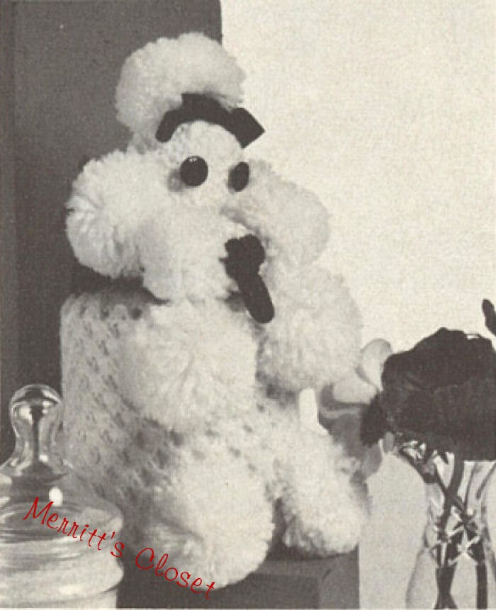 Poodle Toilet Roll Cover Vintage Knitting Pattern INSTANT
