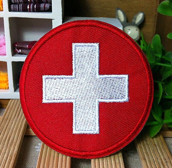 Red Cross Logo iron on patch E0221 by happysupply on Etsy