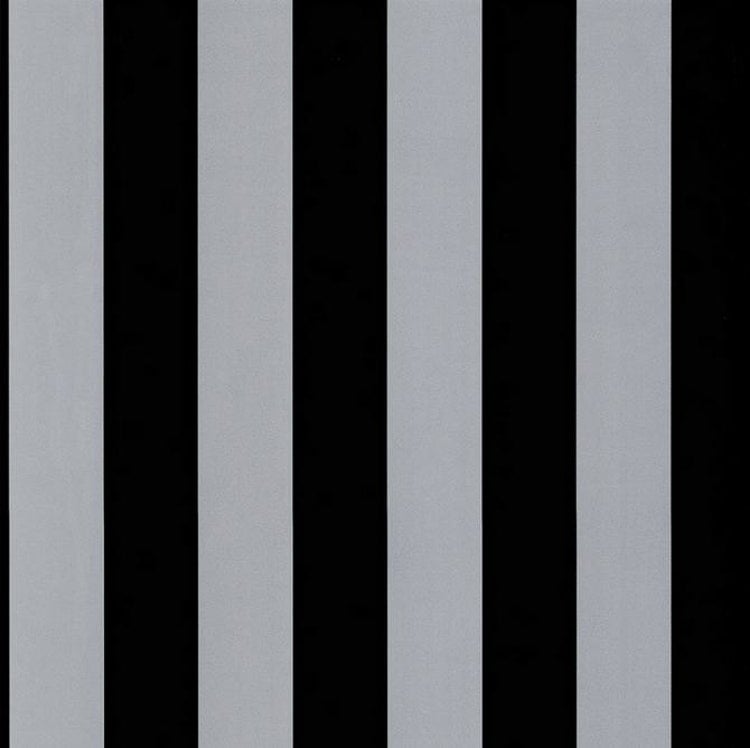 Black and Metallic Silver 2.5 Stripe Wallpaper by Handcrafted360