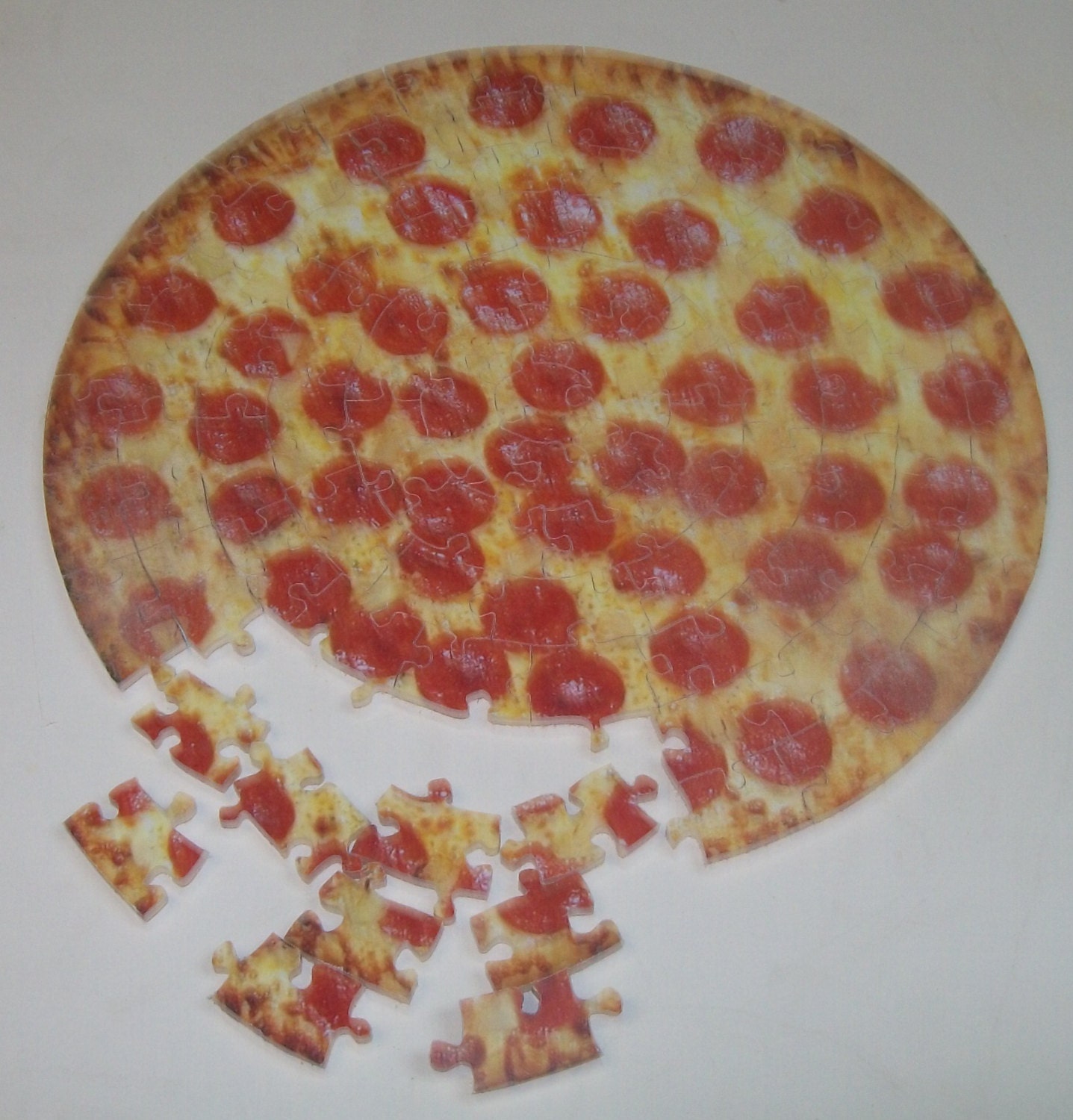 Round Jigsaw Puzzle PIZZA by Scrollsawcharlie on Etsy