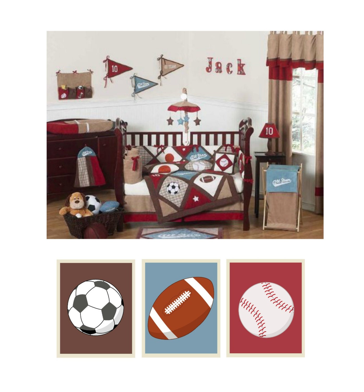 Sports Themed Nursery Decor : Pin on home / Sold and shipped by lambs & ivy.