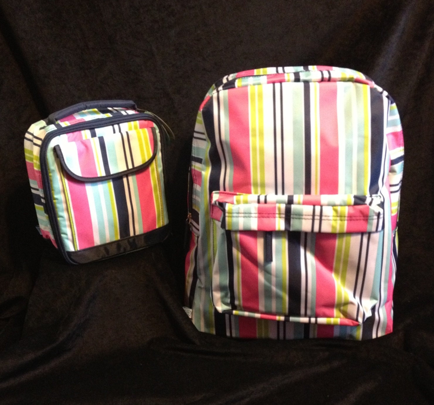 Backpack and Lunch Box Combo. Monogrammed by BowsandMonogram