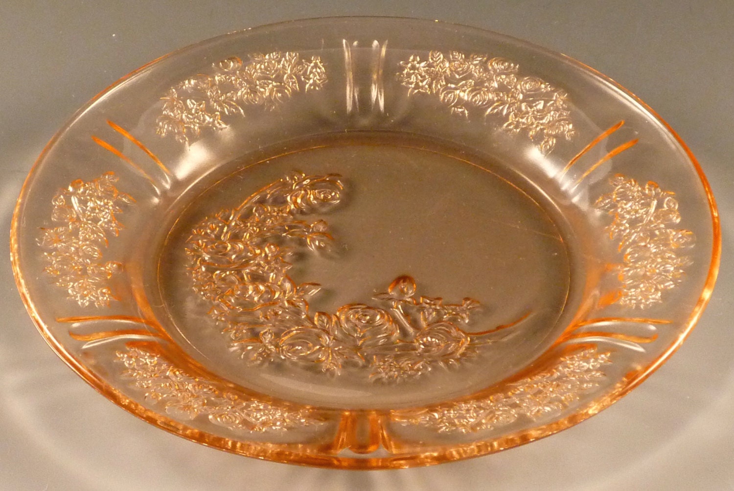 Sharon Pink Depression Glass 6 Inch Plate Cabbage Rose of