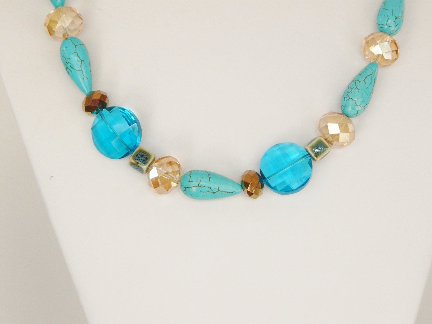 Long Necklace Chunky Turquoise Turquoise by LilykayCouture