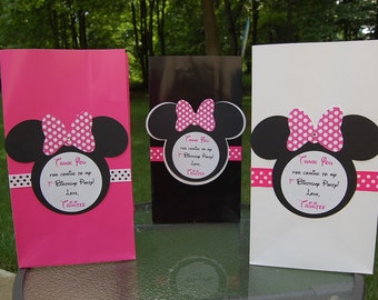 Items similar to Personalized Minnie Mouse Inspired Pink, Black, and ...