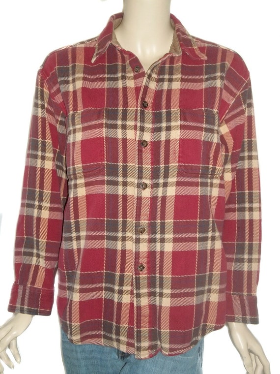 Men's St. Johns Bay Brawny Flannel Shirt size Large