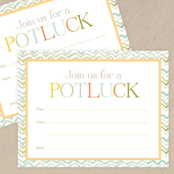 Items similar to Printable Potluck Invitations A2 Size Fill in the Blank Invites