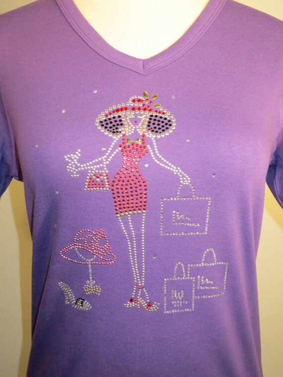 Red Hat Society Rhinestone Shirt by Exquisite4You on Etsy