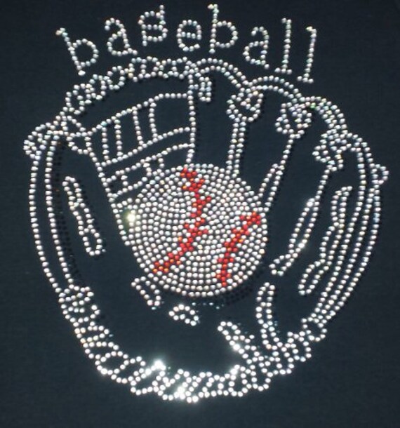 Baseball Iron On Rhinestone Transfer By Lalaboutiquebling On Etsy