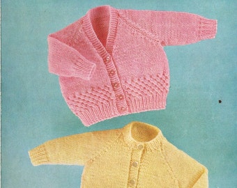 Peter Pan 231 baby cardigan vintage baby knitting pattern PDF instant download