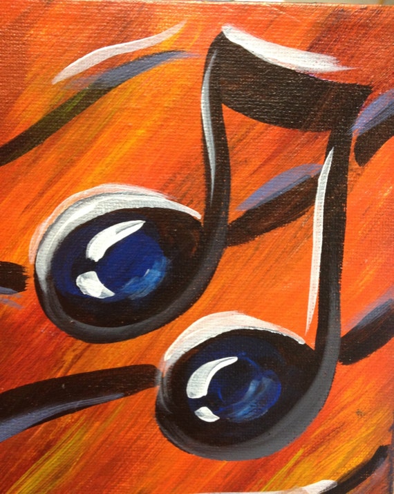 Music Notes 9x12 Acrylic Painting Perfect Painting for Music