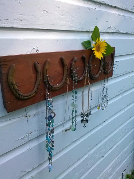 Items similar to Handmade Western Style Horseshoe Necklace Holder on Etsy
