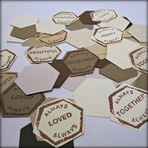 Die Cut Hexagon Confetti set of 50