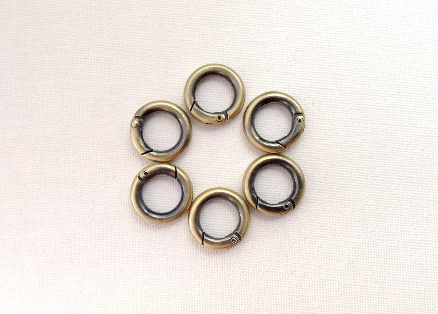 Round Brass Circle Clasps 6 pcs by MarryPoppinsBag on Etsy