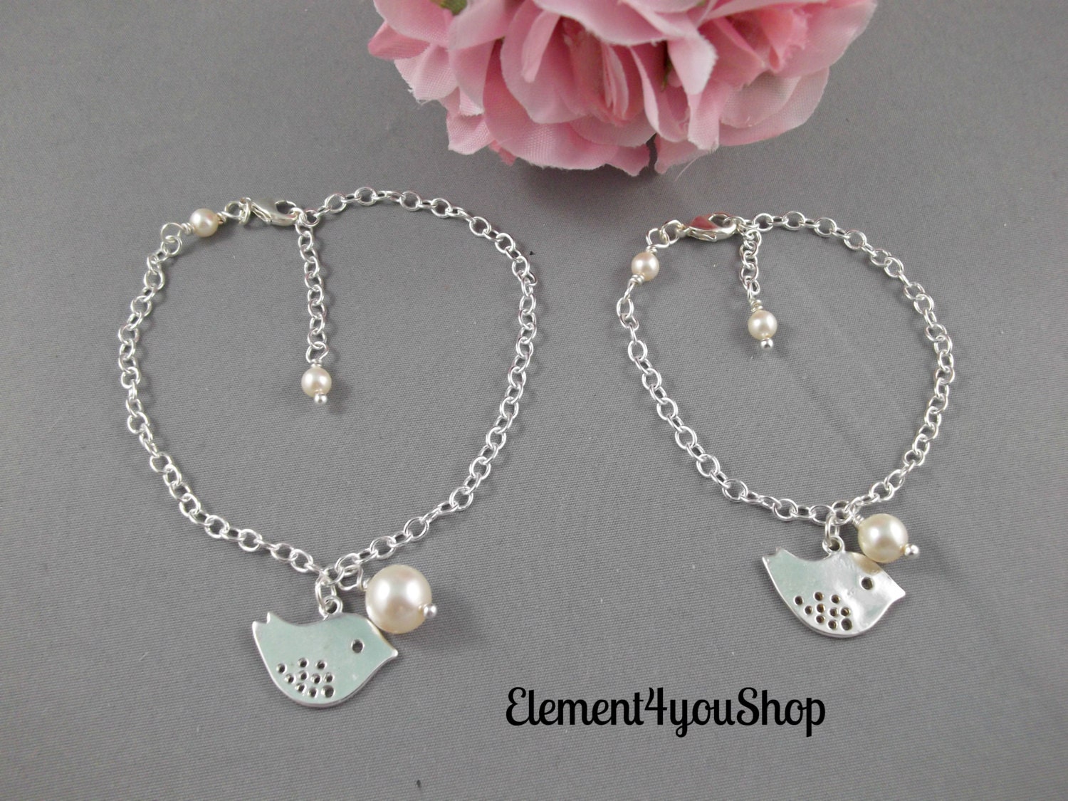 Mother daughter bracelets charm bracelet silver by