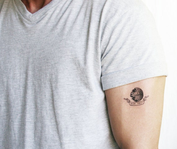 Death star ' never forget' temporary tattoo by geekinkdesigns