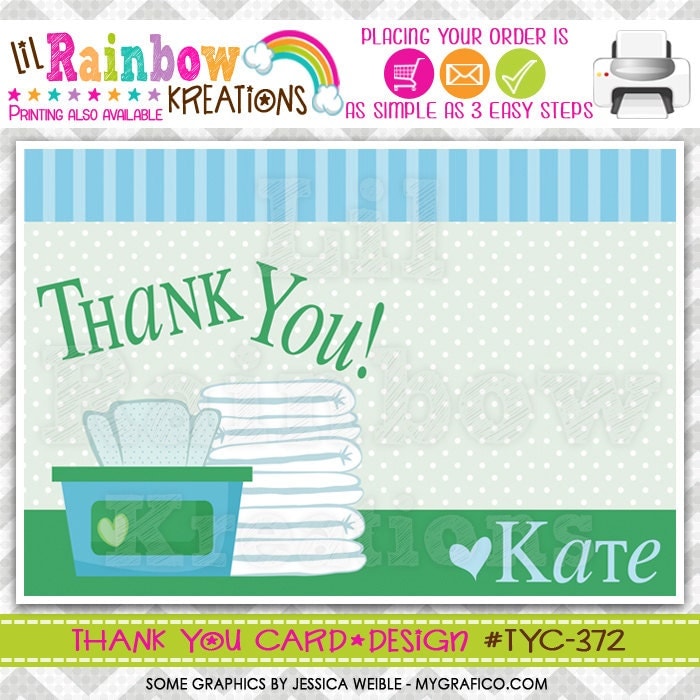 372 DIY Diapers and Wipes Party Invitation Or Thank You