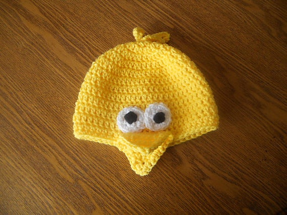 CROCHET PATTERN Big Yellow Bird Hat PATTERN