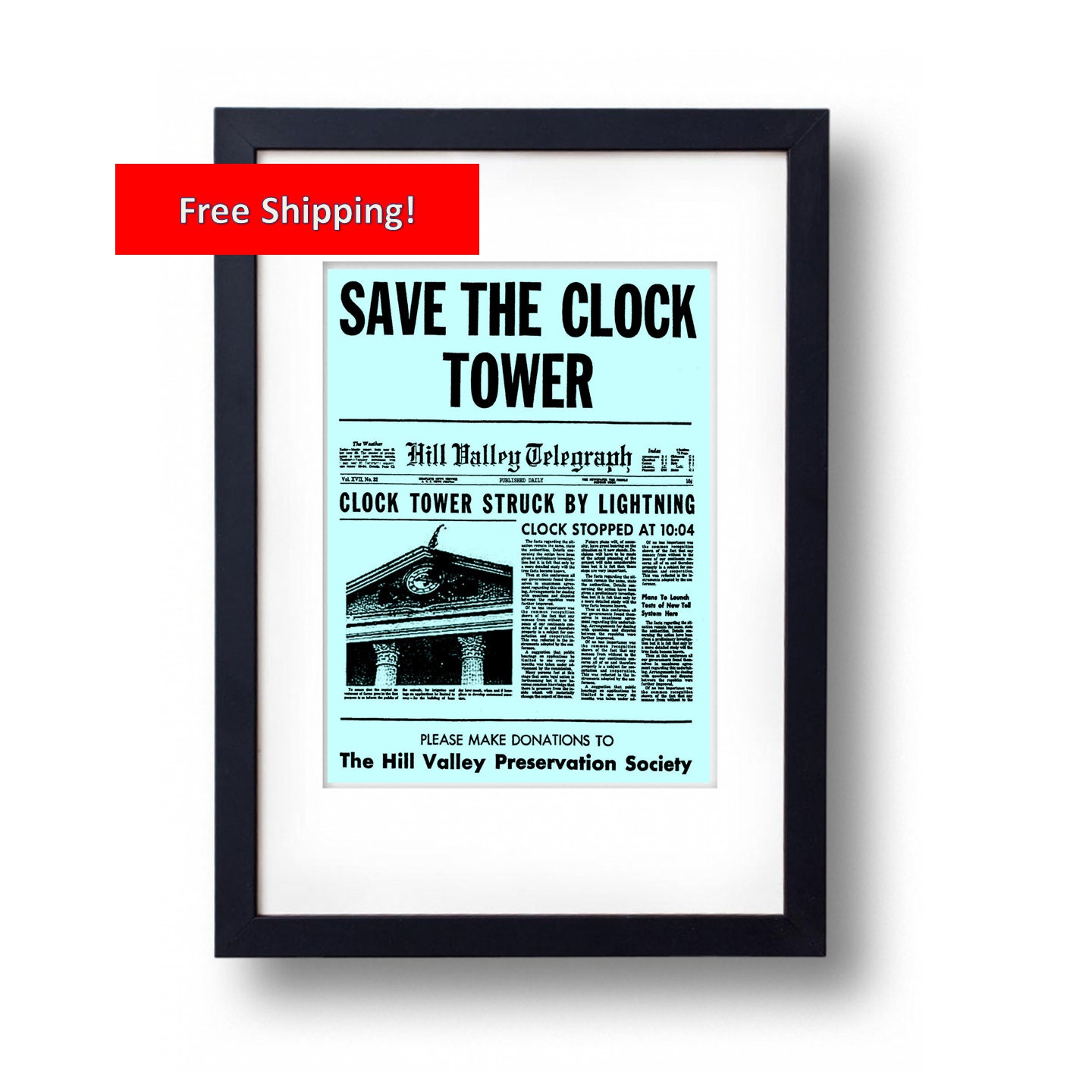 Back to the Future Save the Clock Tower Flyer by ManCaveStore