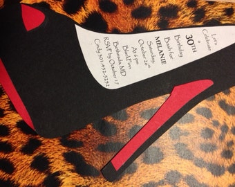 High Heel Birthday Invitation set of 5