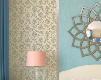 Large Wall Stencils Damask Stencil DIY Reusable Pattern Decor